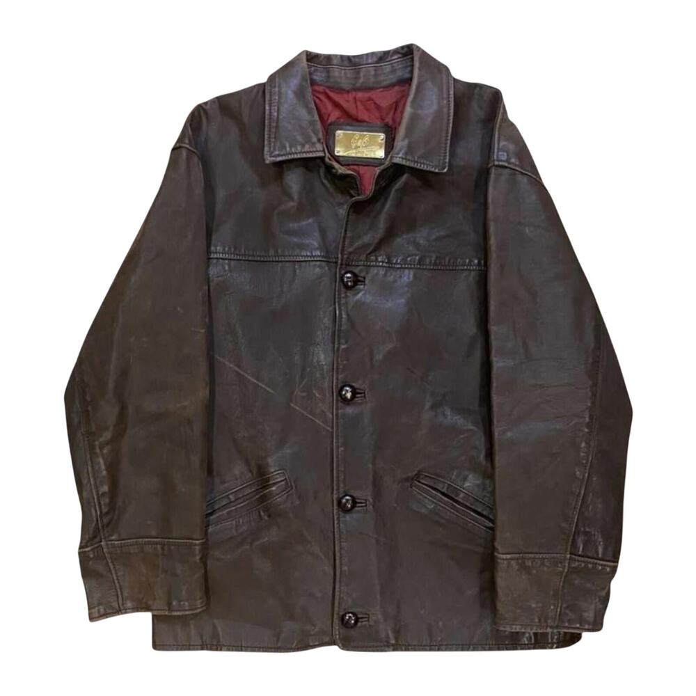 GAB Italy Leather Jacket Boxy Fit‎ Deep Chestnut Brown L